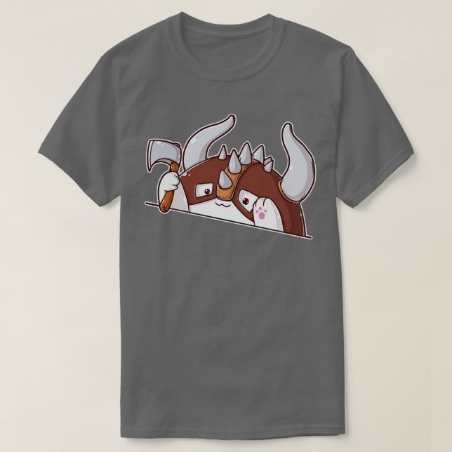 Cat Tabletop RPG Barbarian T-Shirt (Design vorne)
