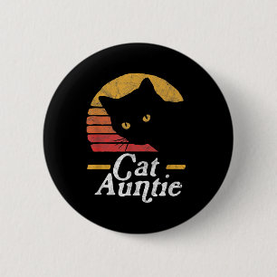 Cat Tante Vintag Achtzigartige Art Sun Cat Retro D Button