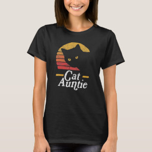 Cat Tante Vintag Achtzigartige Art Sun Cat Retro D T-Shirt