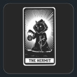 Cat Tarot Card Fantasy Quadratischer Aufkleber<br><div class="desc">Proud master or mistress of a beautiful cat? Then this design is exactly the right thing to show the love of your pet with the title Cat Tarot Card Fantasy. Not just a stubenter,  but family.</div>