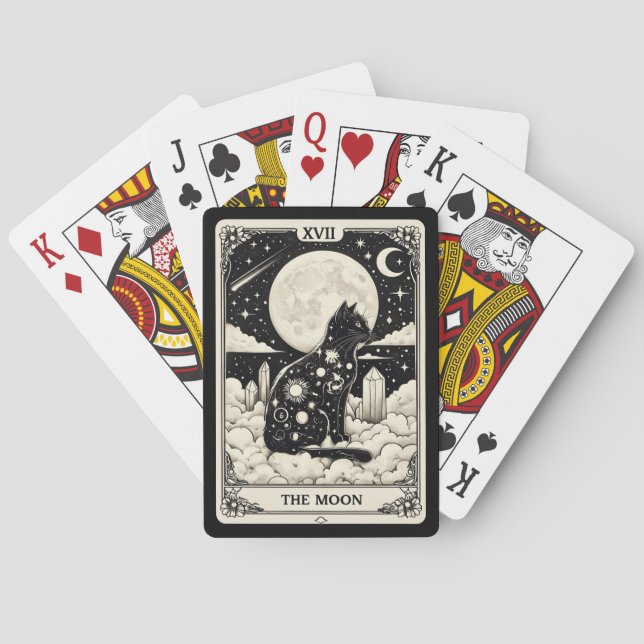 Cat Tarot Card The Moon Graphic Spielkarten (Rückseite)