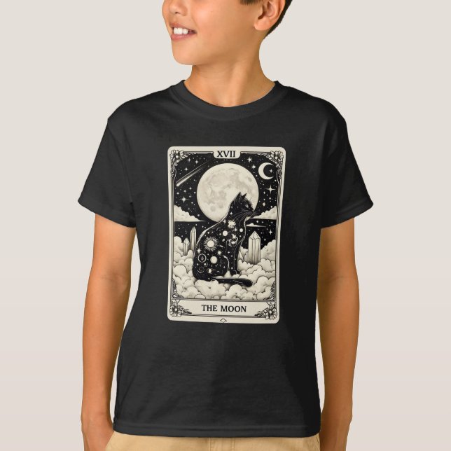 Cat Tarot Card The Moon Graphic T-Shirt (Vorderseite)