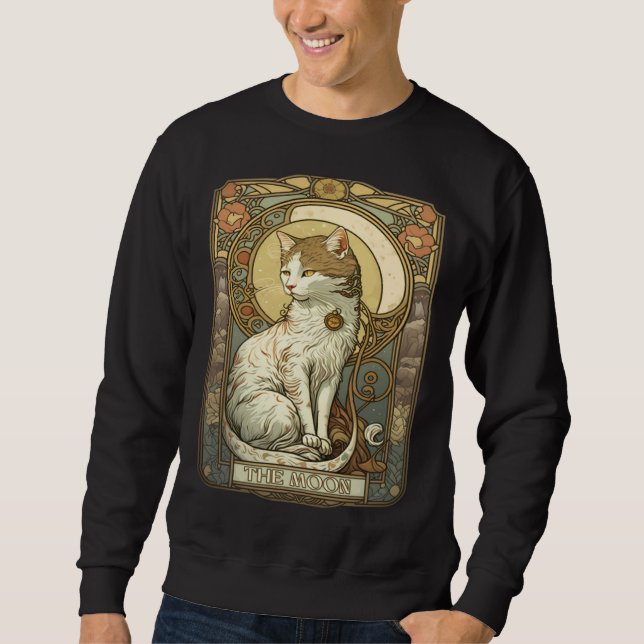 Cat Tarot Card The Moon Tarot Card Nouveau Sweatshirt (Vorderseite)