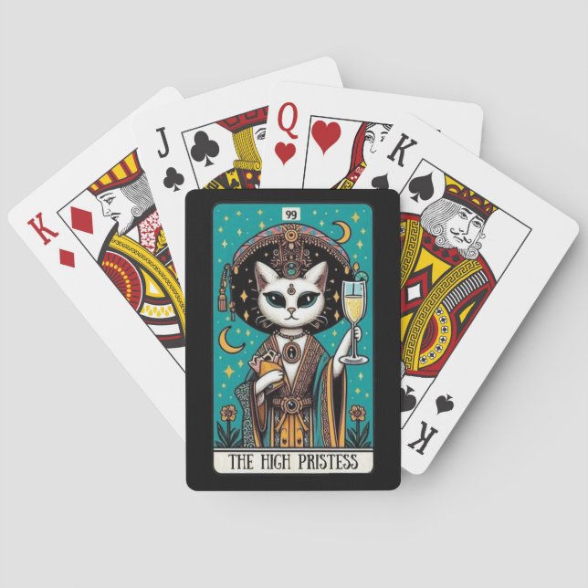 Cat-Tarot der Hohepriesterin, das Karten spielt Spielkarten (Rückseite)