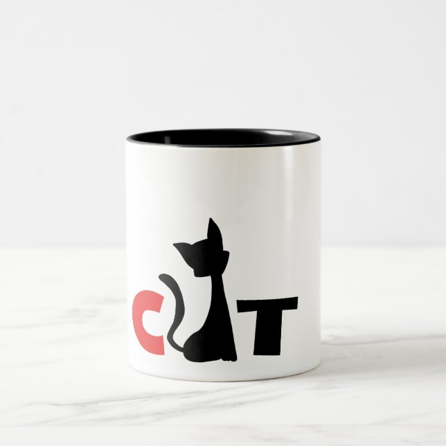 Cat-Tasse Zweifarbige Tasse (Mittel)