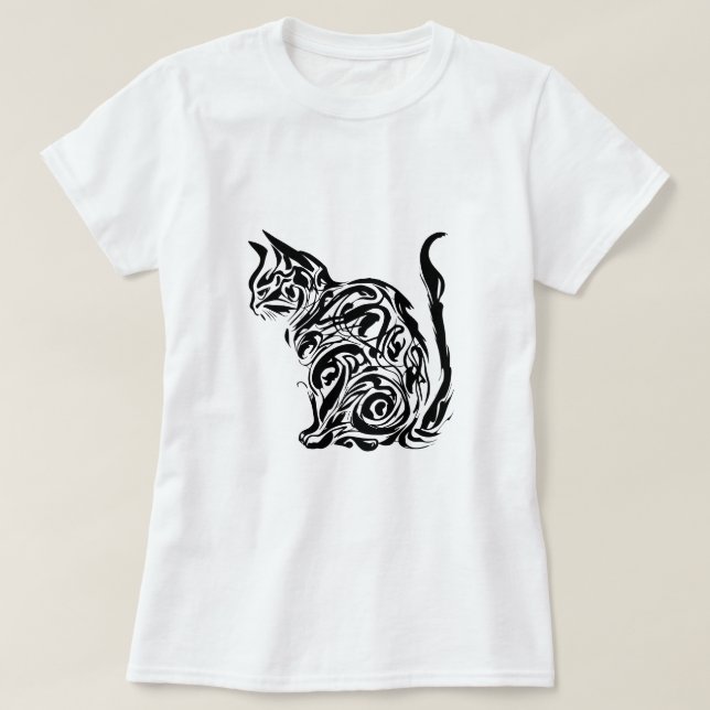 Cat-Tattoo-Stil T-Shirt (Design vorne)