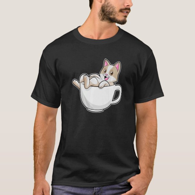Cat Tea Cup T-Shirt (Vorderseite)