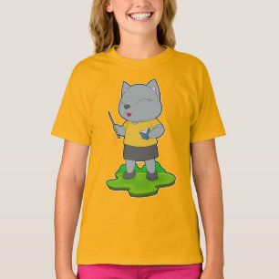 Cat Teacher Book T-Shirt