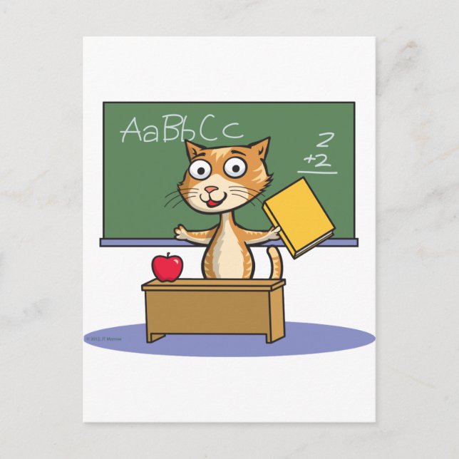 Cat Teacher Postkarte (Vorderseite)