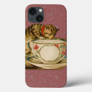 Cat Teacup Niedlich Vintag Viktorianisch iPhone 13 Hülle