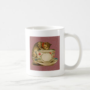 Cat Teacup Niedlich Vintag Viktorianisch Tasse