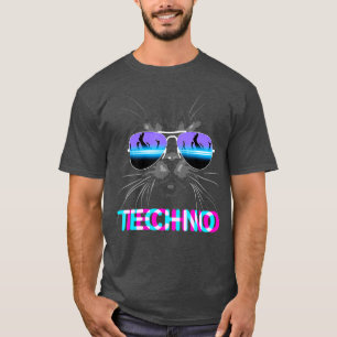 Cat Techno DJ Electro Music T-Shirt