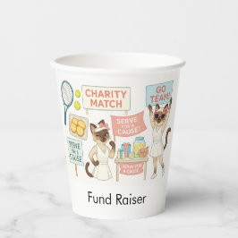 Cat Tennis Player Fund Raiser Party Pappbecher