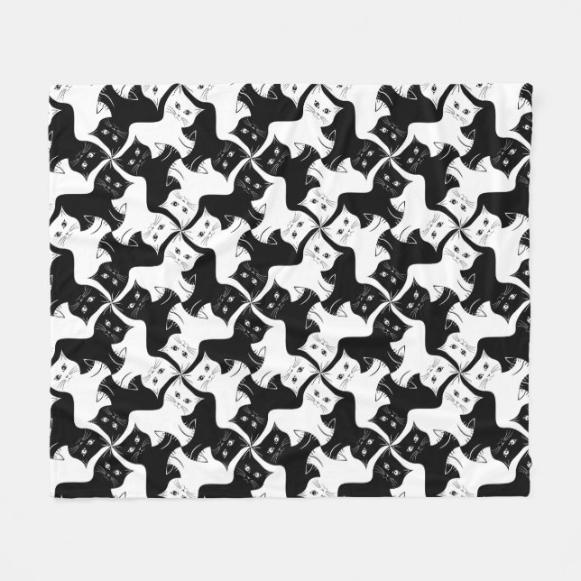 Cat Tessellation Blanket Fleecedecke (Vorderseite (Horizontal))