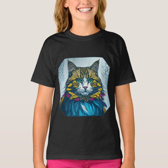 Cat That Ate The Canary Feathers | Wearable Art T-Shirt (Vorderseite)
