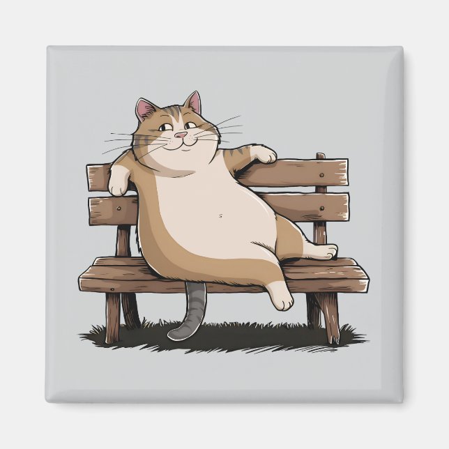 Cat the Bench Sitter Magnet (Vorne)