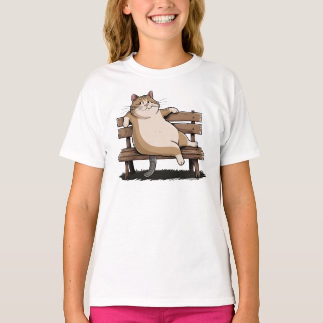 Cat the Bench Sitter T-Shirt (Vorderseite)