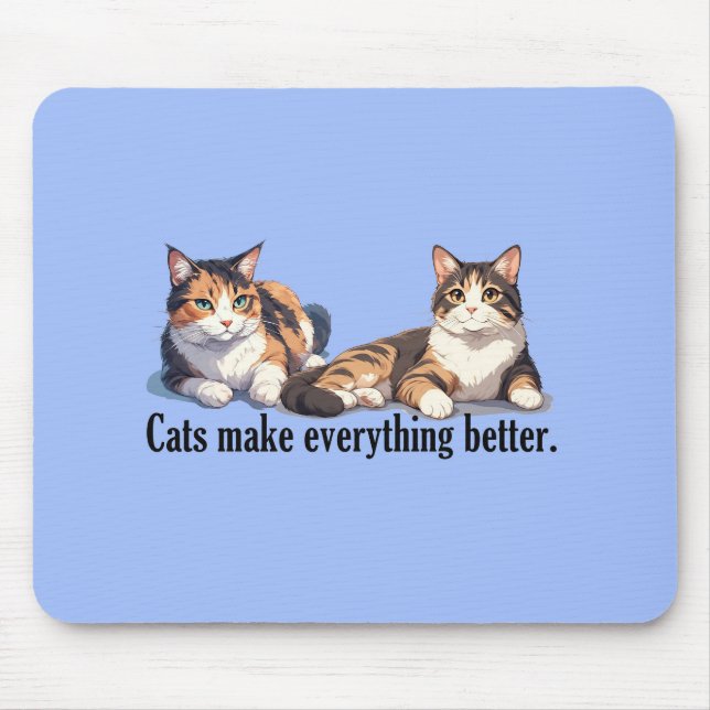 Cat Theme Mousepad mit ansprechender Farbe (Vorne)