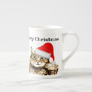 Cat Theme Personalisiert Frohe Weihnachts-Tasse Prozellantasse