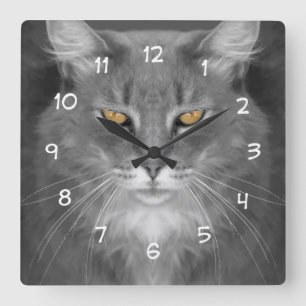 Cat Theme Wanddekor Quadratische Wanduhr
