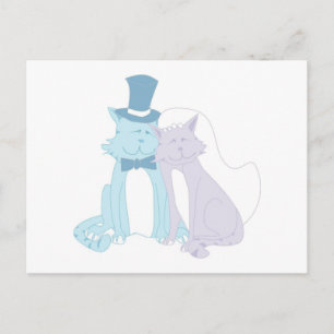 Cat Theme Wedding Postkarte