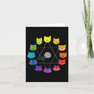 Cat Themed Artist Colour Wheel Educational Art Tea Karte