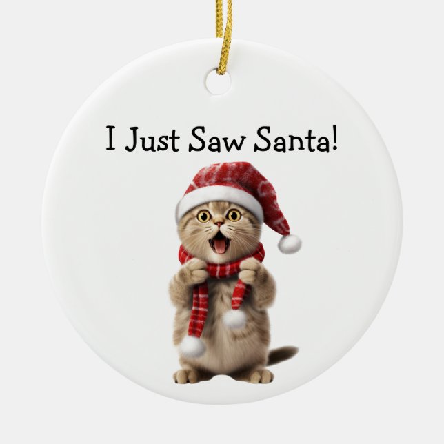 Cat Themed Christmas Cheer Cat Ornament (Vorne)