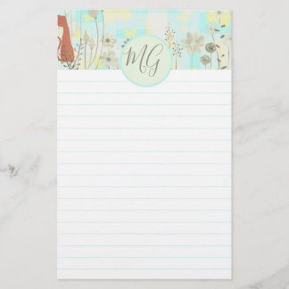 Cat Themed Letter Writing Stationery MIT MONOGRAMM