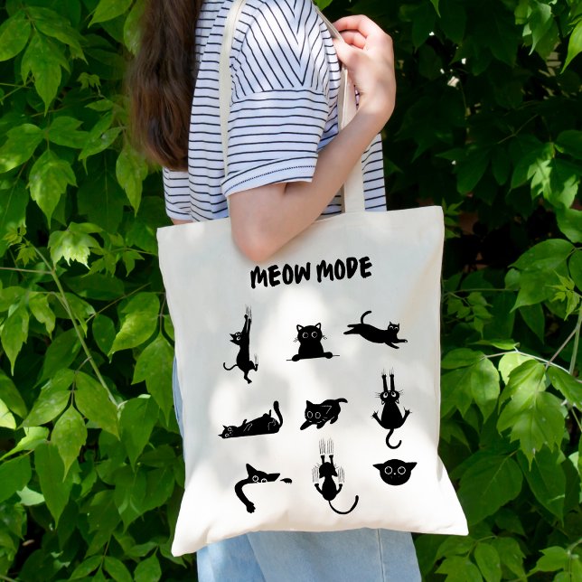 Cat-Themed mit Black Cat Design Tote Bag Tragetasche (Von Creator hochgeladen)