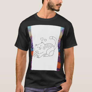 Cat-Themed Printed T - Shirt