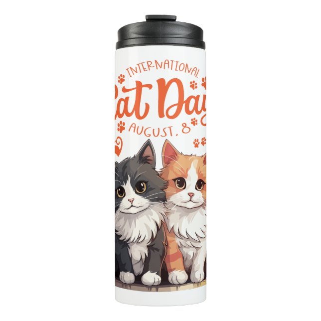 Cat-Themed Thermosbecher (Vorderseite)