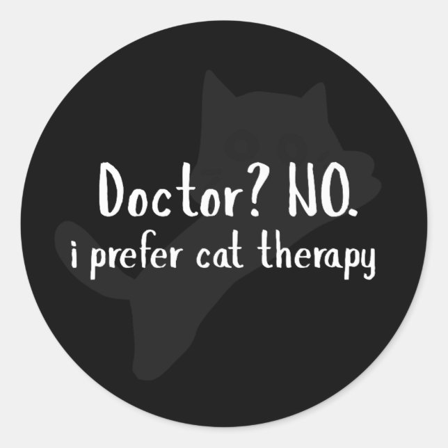 Cat Therapy Sticker - Funny Cat Lover Geschenk (Vorderseite)