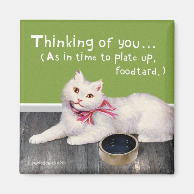 Cat "Thinking of you - Time to Plup" Magnet (Vorne)