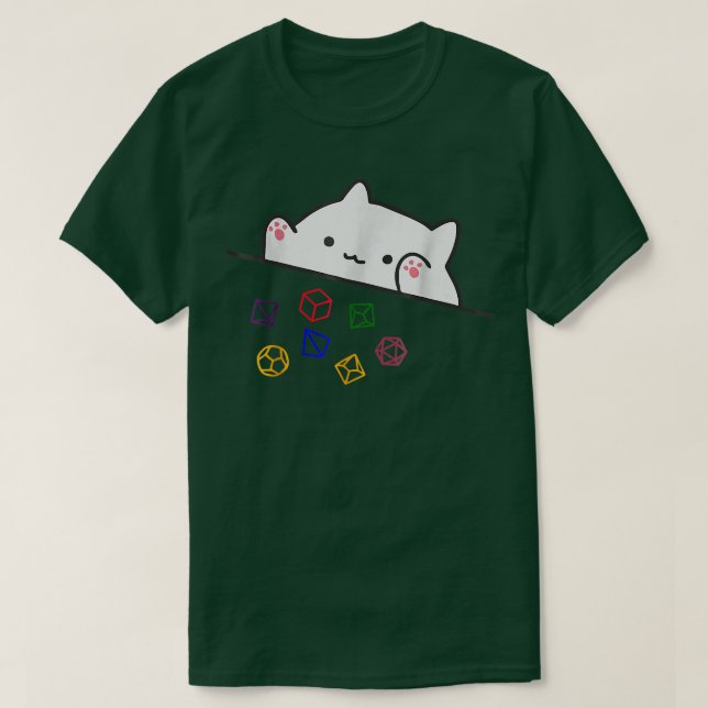 Cat Throwing Dice Tabletop Games Cute Kawaii Anima T-Shirt (Design vorne)