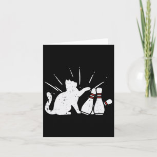 Cat Tipping Bowling Buttone Fun Bowler Mädchen Kin Karte