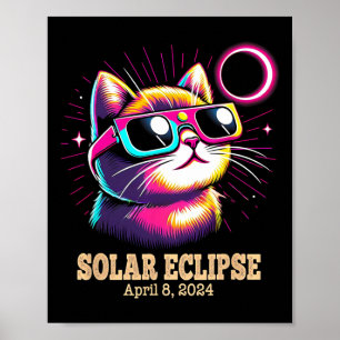 Cat Total Solar Eclipse 8. April Poster