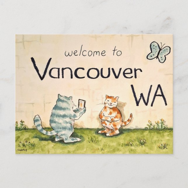 Cat Tourists in Vancouver WA Postkarte (Vorderseite)