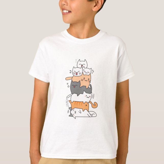 Cat Tower Kids T - Shirt (Vorderseite)
