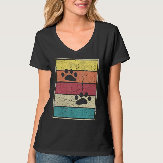Cat Track Footprints T-Shirt (Vorderseite)