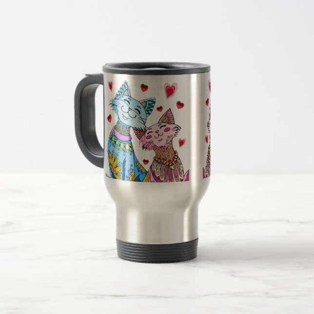 Cat Travel Mug Reisebecher (Vorderseite Links)