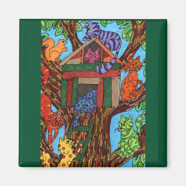 Cat Tree House Magnet (Vorne)