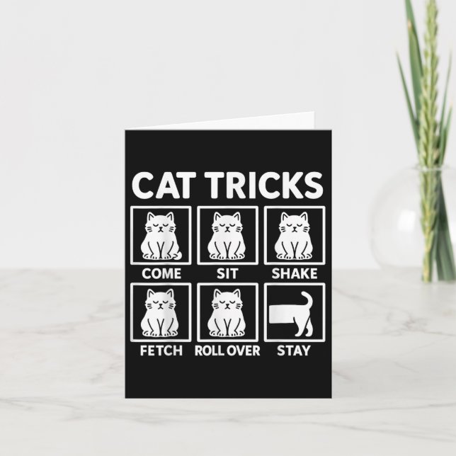 Cat Tricks Cat Owner Karte (Vorderseite)