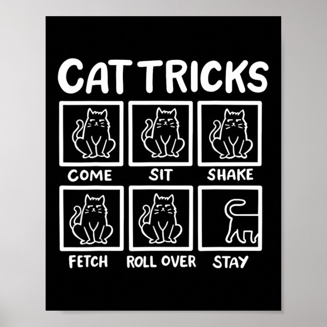 Cat Tricks Funny Cat Lover Geschenke für Männer Poster (Vorne)