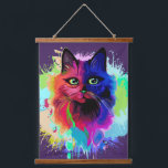 Cat Trippy Psychedelic Pop Art Wandteppich Mit Holzrahmen<br><div class="desc">Psychedelischer Trippy Pop Art Cat Portrait auf farbenfrohen Paint Spritzern. Original Vector IllustrationCopyright BluedarkArt The ChameleonArt.</div>