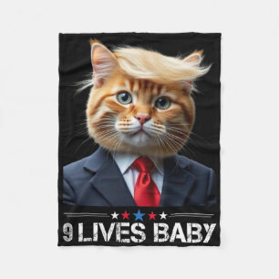 Cat Trump 9 Lives Ba1lustige Trump Meme Fleecedecke