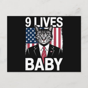 Cat Trump 9 Lives Baby Funny Trump Cat Postkarte