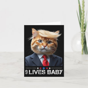 Cat Trump 9 Lives Baby Karte