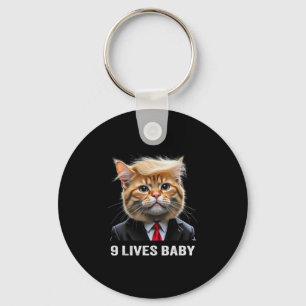 Cat Trump 9 Lives Baby Trump 2024 Win Victory Winn Schlüsselanhänger