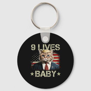 Cat Trump 9 Lives Baby Trump 2024 Win Victory Winn Schlüsselanhänger