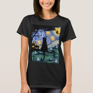 Cat Tshirt, Beängstigendes Night Cat T-Shirt, Van T-Shirt